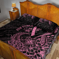 Polynesian Pink Power Quilt Bed Set Breast Cancer Ribbon Turtle and Flowers LT7 - Polynesian Pride