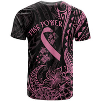 Polynesian Pink Power T Shirt Breast Cancer Ribbon Turtle and Flowers