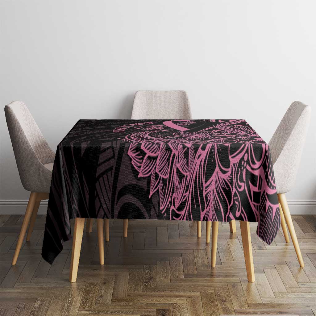 Polynesian Pink Power Tablecloth Breast Cancer Ribbon Turtle and Flowers LT7 - Polynesian Pride