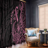 Polynesian Pink Power Window Curtain Breast Cancer Ribbon Turtle and Flowers LT7 - Polynesian Pride