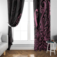 Polynesian Pink Power Window Curtain Breast Cancer Ribbon Turtle and Flowers LT7 - Polynesian Pride