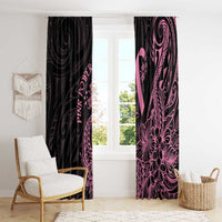 Polynesian Pink Power Window Curtain Breast Cancer Ribbon Turtle and Flowers LT7 - Polynesian Pride