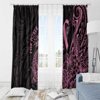 Polynesian Pink Power Window Curtain Breast Cancer Ribbon Turtle and Flowers LT7 - Polynesian Pride