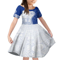 Personalised Queen Victoria School Kid Short Sleeve Dress QVS Old Boys LT7 KID White - Polynesian Pride