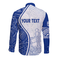 Personalised Queen Victoria School Long Sleeve Button Shirt QVS Old Boys LT7 - Polynesian Pride