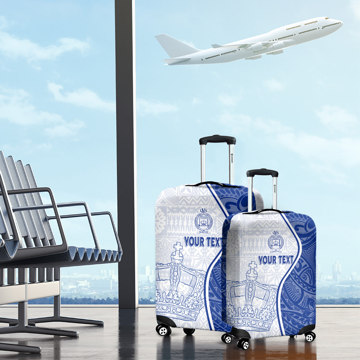 Personalised Queen Victoria School Luggage Cover QVS Old Boys LT7 - Polynesian Pride