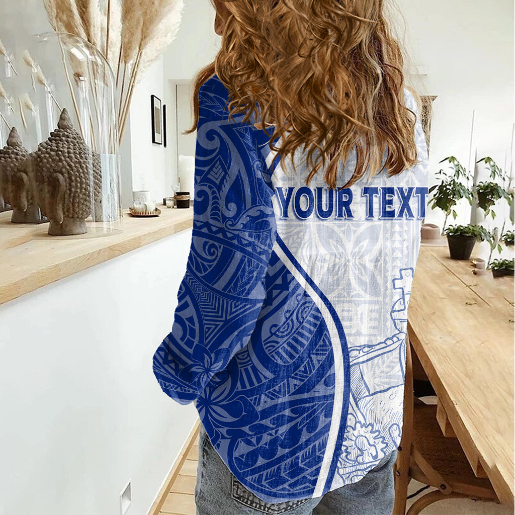 Personalised Queen Victoria School Women Casual Shirt QVS Old Boys LT7 - Polynesian Pride