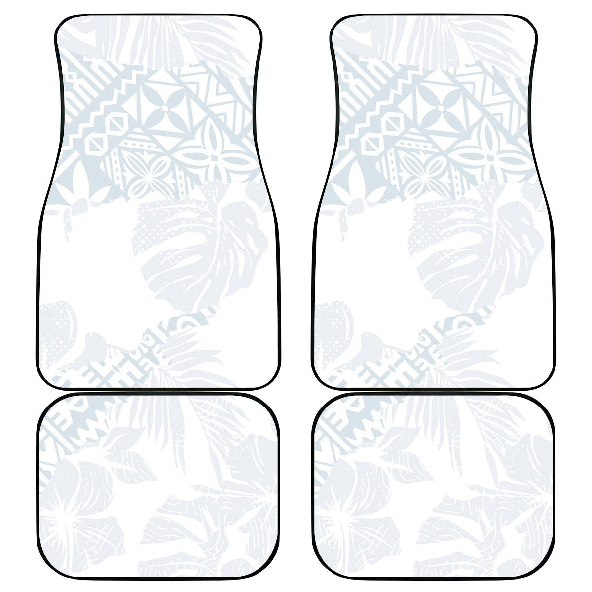 Samoa White Sunday Car Mats Hibiscus Special LT7 White - Polynesian Pride