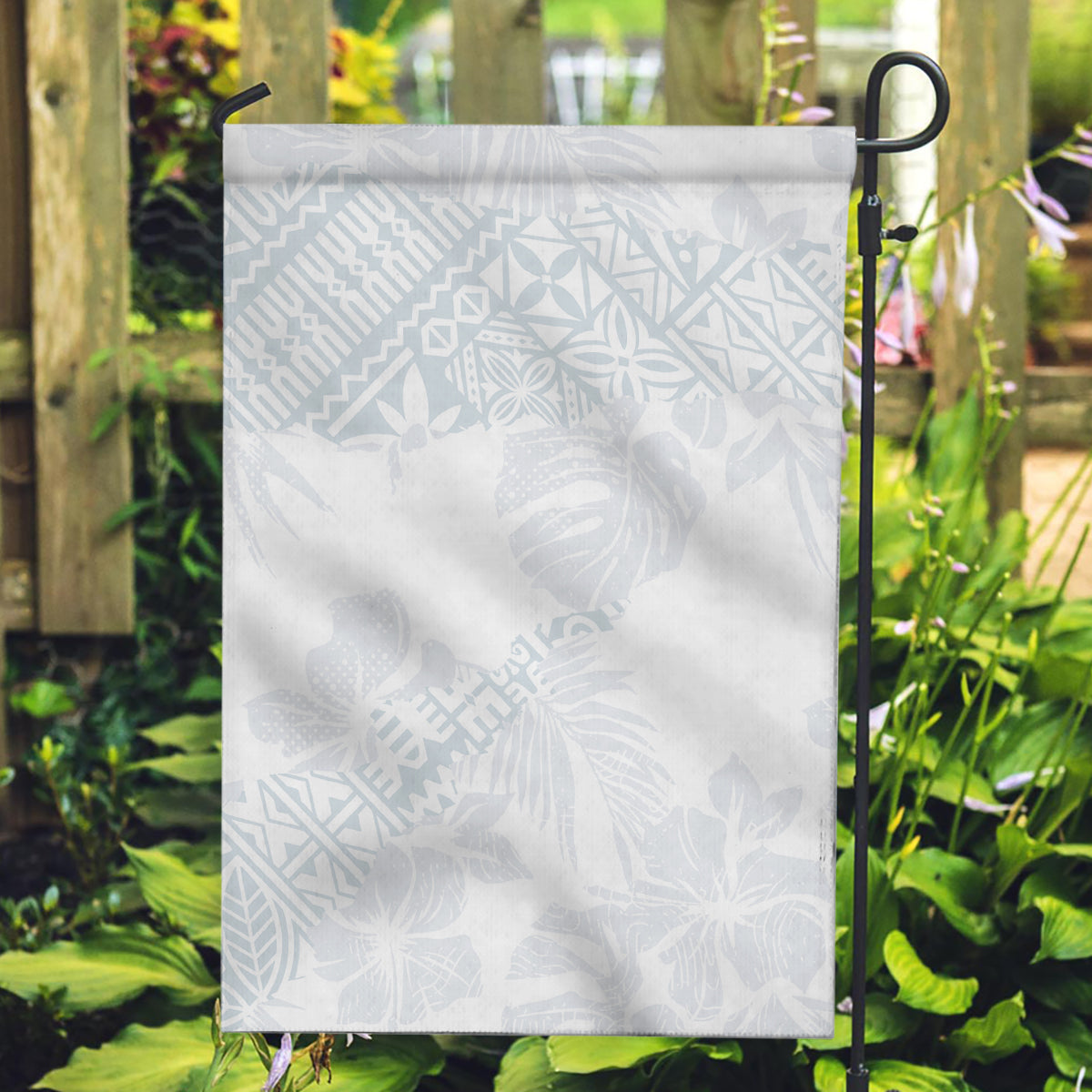 Samoa White Sunday Garden Flag Hibiscus Special LT7 Garden Flag White - Polynesian Pride