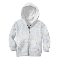 Samoa White Sunday Kid Hoodie Hibiscus Special LT7 Zip Hoodie White - Polynesian Pride