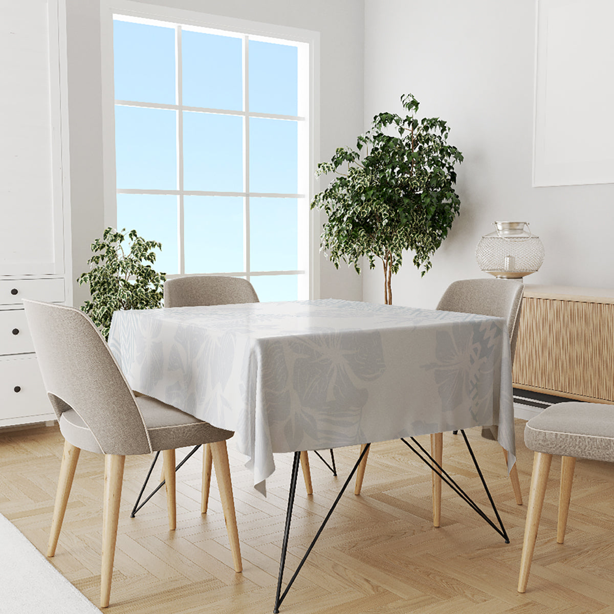 Samoa White Sunday Tablecloth Hibiscus Special LT7 - Polynesian Pride