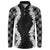 Hawaii Aloha Plumeria Lei Black Palaka Button Sweatshirt - Polynesian Pride