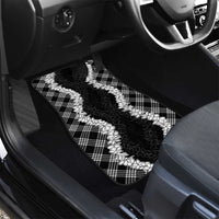 Hawaii Aloha Plumeria Lei Black Palaka Car Mats - Polynesian Pride