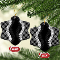 Hawaii Aloha Plumeria Lei Black Palaka Ceramic Ornament - Polynesian Pride