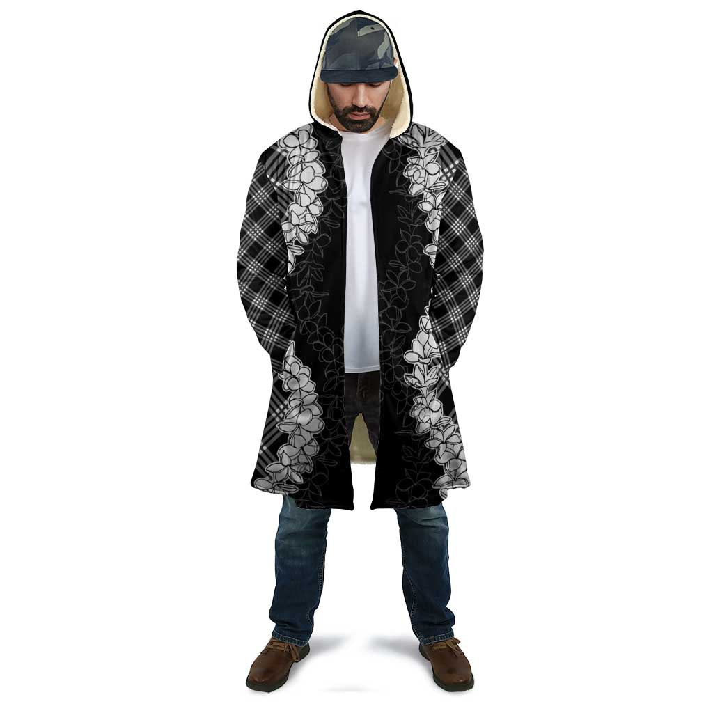 Hawaii Aloha Plumeria Lei Black Palaka Cloak - Polynesian Pride