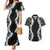 Hawaii Aloha Plumeria Lei Black Palaka Couples Matching Mermaid Dress and Hawaiian Shirt - Polynesian Pride