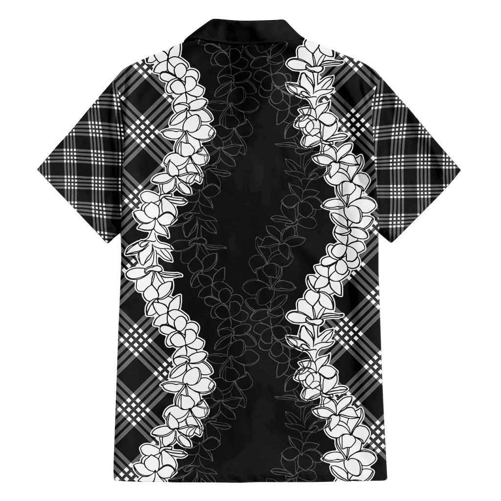Hawaii Aloha Plumeria Lei Black Palaka Family Matching Puletasi and Hawaiian Shirt LT7 - Polynesian Pride