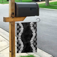 Hawaii Aloha Plumeria Lei Black Palaka Garden Flag - Polynesian Pride