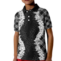 Hawaii Aloha Plumeria Lei Black Palaka Kid Polo Shirt - Polynesian Pride