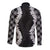 Hawaii Aloha Plumeria Lei Black Palaka Long Sleeve Button Shirt - Polynesian Pride
