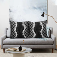 Hawaii Aloha Plumeria Lei Black Palaka Pillow Cover - Polynesian Pride