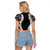 Hawaii Aloha Plumeria Lei Black Palaka Raglan Cropped T Shirt - Polynesian Pride
