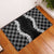 Hawaii Aloha Plumeria Lei Black Palaka Rubber Doormat - Polynesian Pride