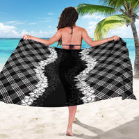 Hawaii Aloha Plumeria Lei Black Palaka Sarong - Polynesian Pride