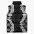 Hawaii Aloha Plumeria Lei Black Palaka Sleeveless Puffer Jacket - Polynesian Pride