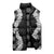 Hawaii Aloha Plumeria Lei Black Palaka Sleeveless Puffer Jacket - Polynesian Pride