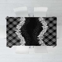 Hawaii Aloha Plumeria Lei Black Palaka Tablecloth - Polynesian Pride