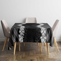 Hawaii Aloha Plumeria Lei Black Palaka Tablecloth - Polynesian Pride