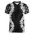 Hawaii Aloha Plumeria Lei Black Palaka Women V-Neck T-Shirt - Polynesian Pride
