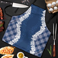 Hawaii Aloha Plumeria Lei Navy Palaka Apron - Polynesian Pride