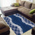Hawaii Aloha Plumeria Lei Navy Palaka Area Rug - Polynesian Pride