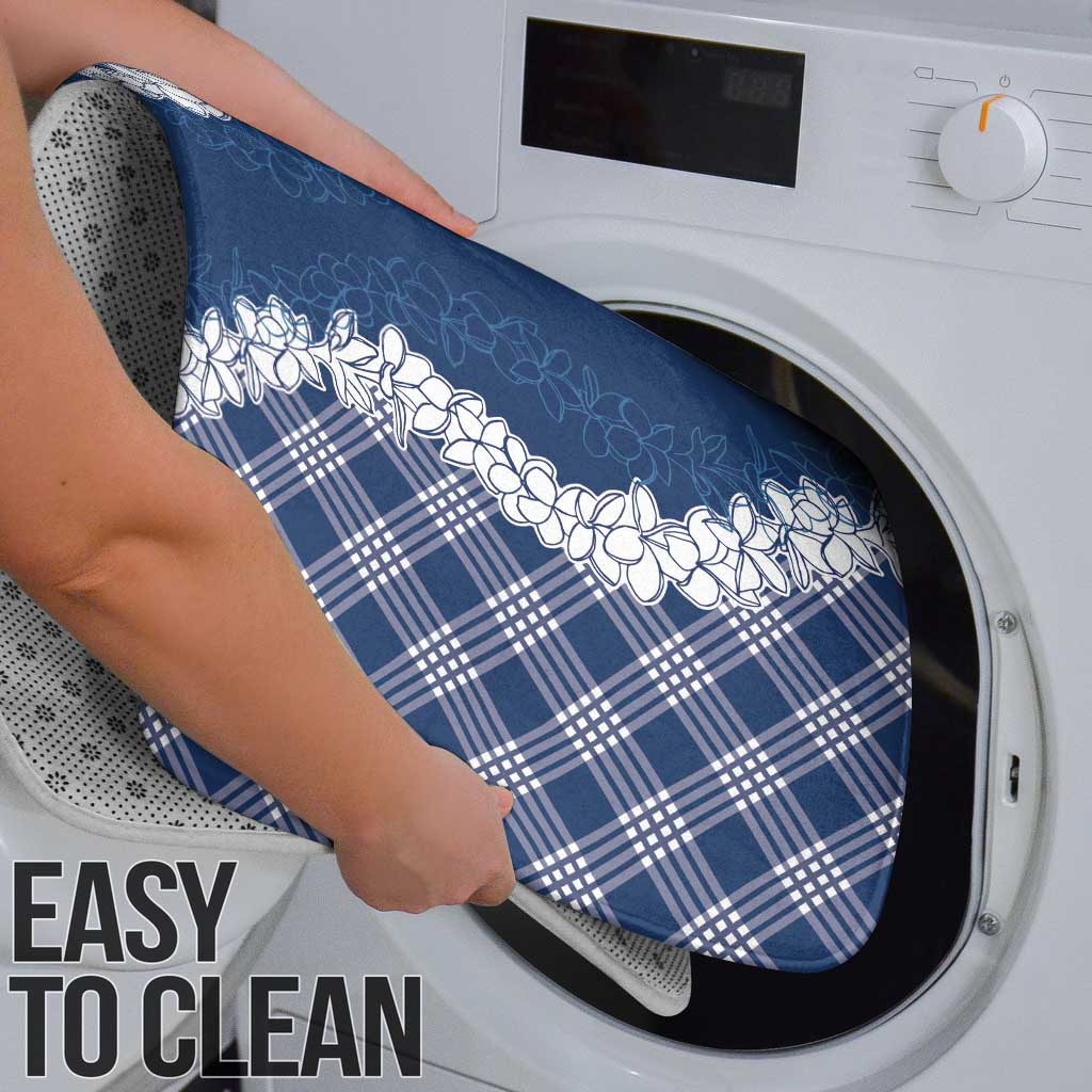 Hawaii Aloha Plumeria Lei Navy Palaka Bathroom Set - Polynesian Pride