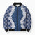 Hawaii Aloha Plumeria Lei Navy Palaka Bomber Puffer Jacket - Polynesian Pride