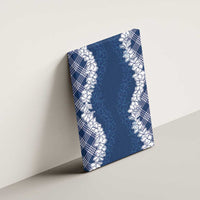 Hawaii Aloha Plumeria Lei Navy Palaka Canvas Wall Art - Polynesian Pride