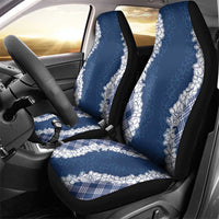 Hawaii Aloha Plumeria Lei Navy Palaka Car Seat Cover - Polynesian Pride