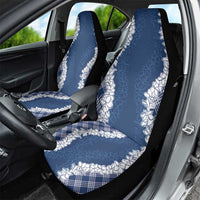 Hawaii Aloha Plumeria Lei Navy Palaka Car Seat Cover - Polynesian Pride