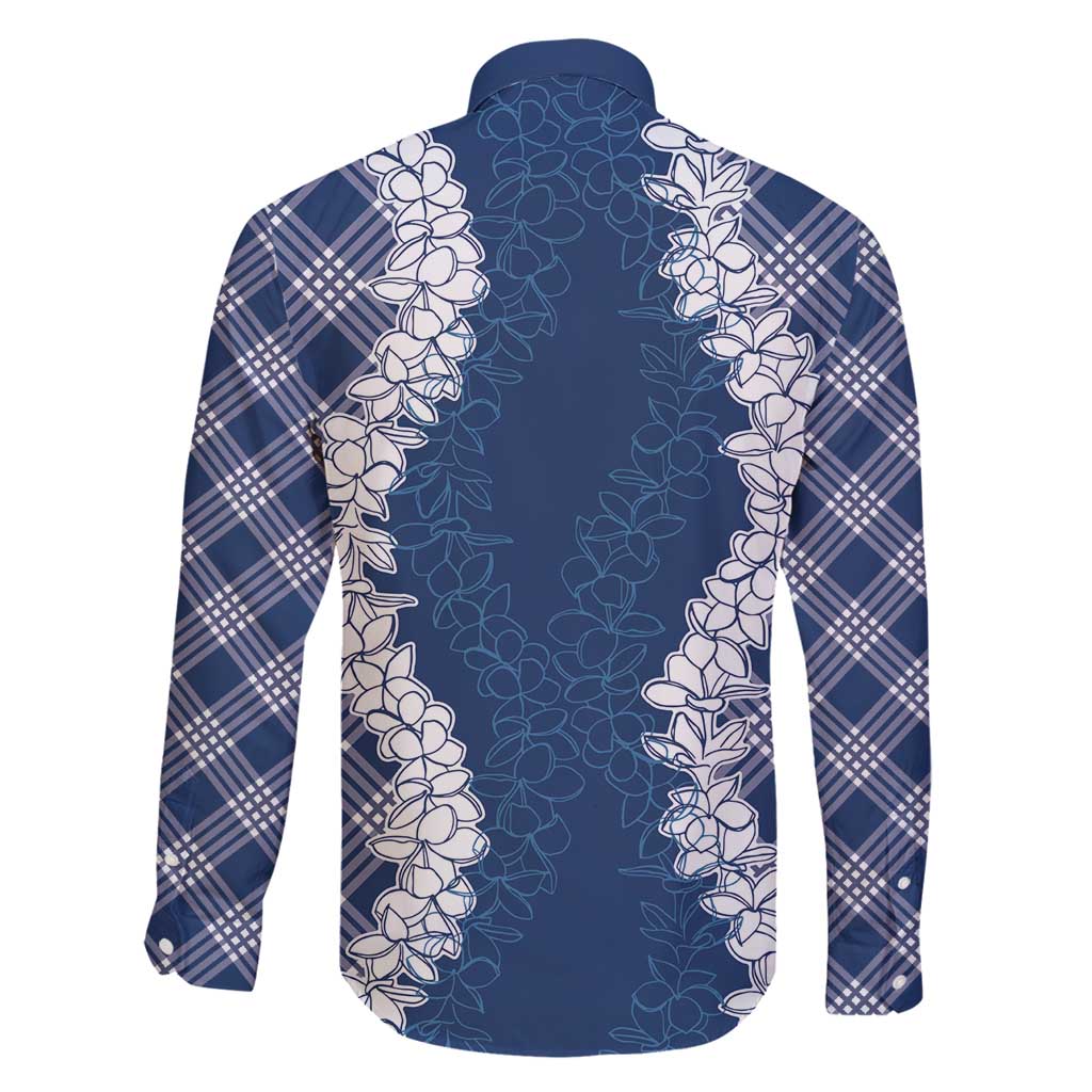 Hawaii Aloha Plumeria Lei Navy Palaka Family Matching Puletasi and Hawaiian Shirt LT7 - Polynesian Pride