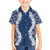 Hawaii Aloha Plumeria Lei Navy Palaka Kid Hawaiian Shirt - Polynesian Pride