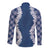 Hawaii Aloha Plumeria Lei Navy Palaka Long Sleeve Button Shirt - Polynesian Pride