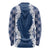 Hawaii Aloha Plumeria Lei Navy Palaka Long Sleeve Shirt - Polynesian Pride