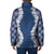 Hawaii Aloha Plumeria Lei Navy Palaka Padded Jacket - Polynesian Pride