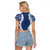 Hawaii Aloha Plumeria Lei Navy Palaka Raglan Cropped T Shirt - Polynesian Pride