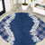 Hawaii Aloha Plumeria Lei Navy Palaka Round Carpet - Polynesian Pride