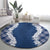 Hawaii Aloha Plumeria Lei Navy Palaka Round Carpet - Polynesian Pride
