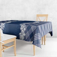 Hawaii Aloha Plumeria Lei Navy Palaka Tablecloth - Polynesian Pride