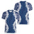 Hawaii Aloha Plumeria Lei Navy Palaka Women V-Neck T-Shirt - Polynesian Pride